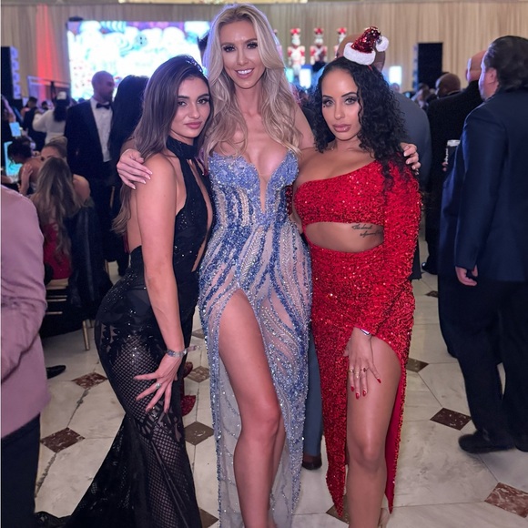 Blue embellished dress with leaf corset - Picture 8 of 12